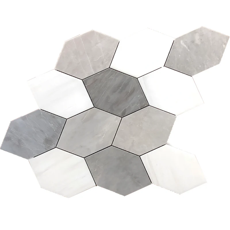 Grey Multicolor Leaf Marble Mosaic 